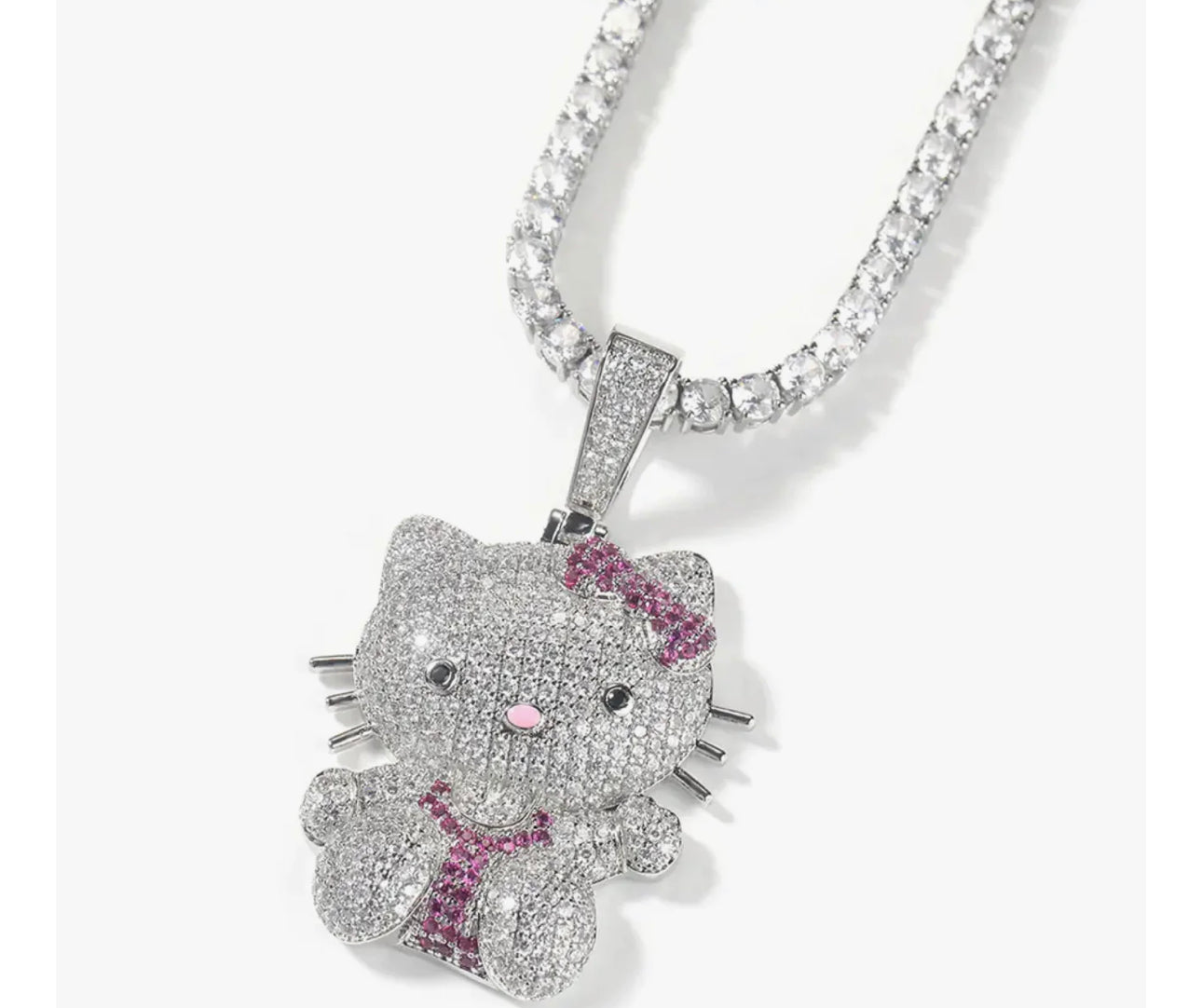 Hello Kitty Bling Pendant Chunky Chain Necklace, Hot Topic
