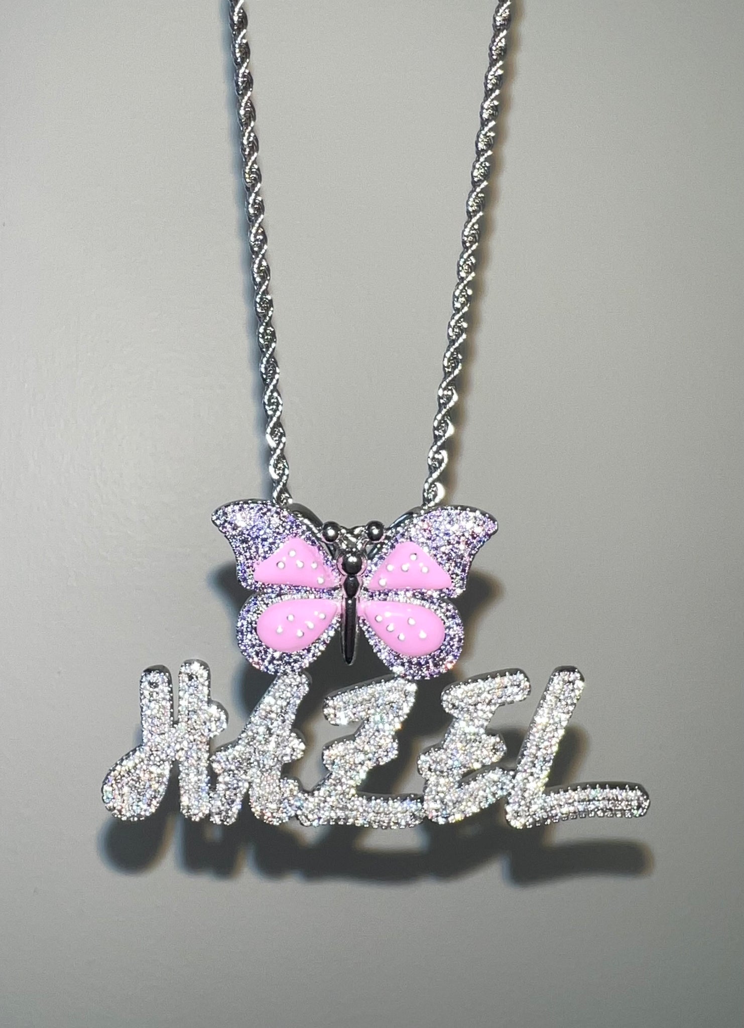 Iced Out Butterfly Custom Name