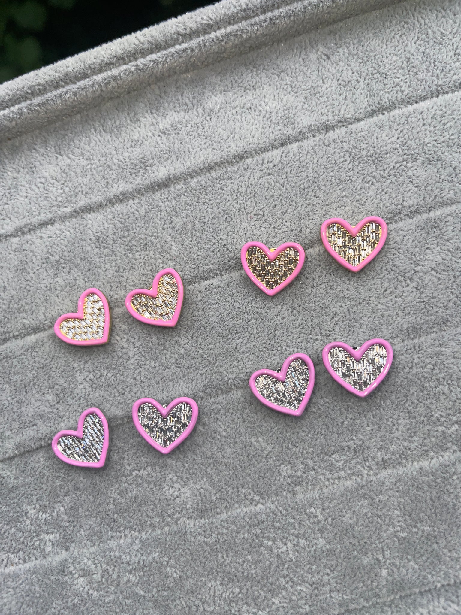 Mini Heart Baguette Earrings (Ships in 5-7 Business Days)
